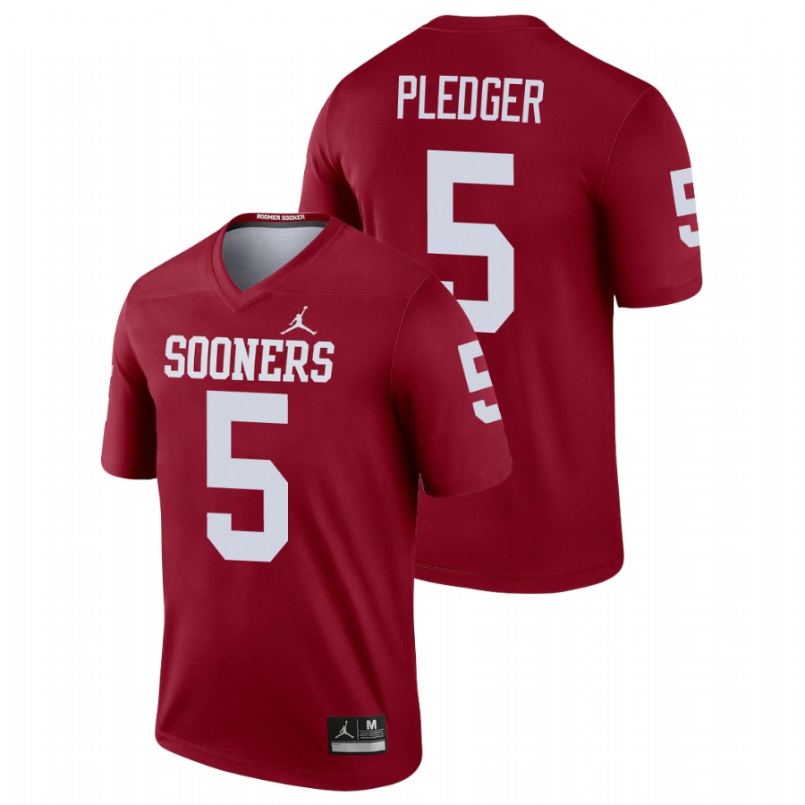 men's oklahoma sooners t.j. pledger crimson legend football jersey