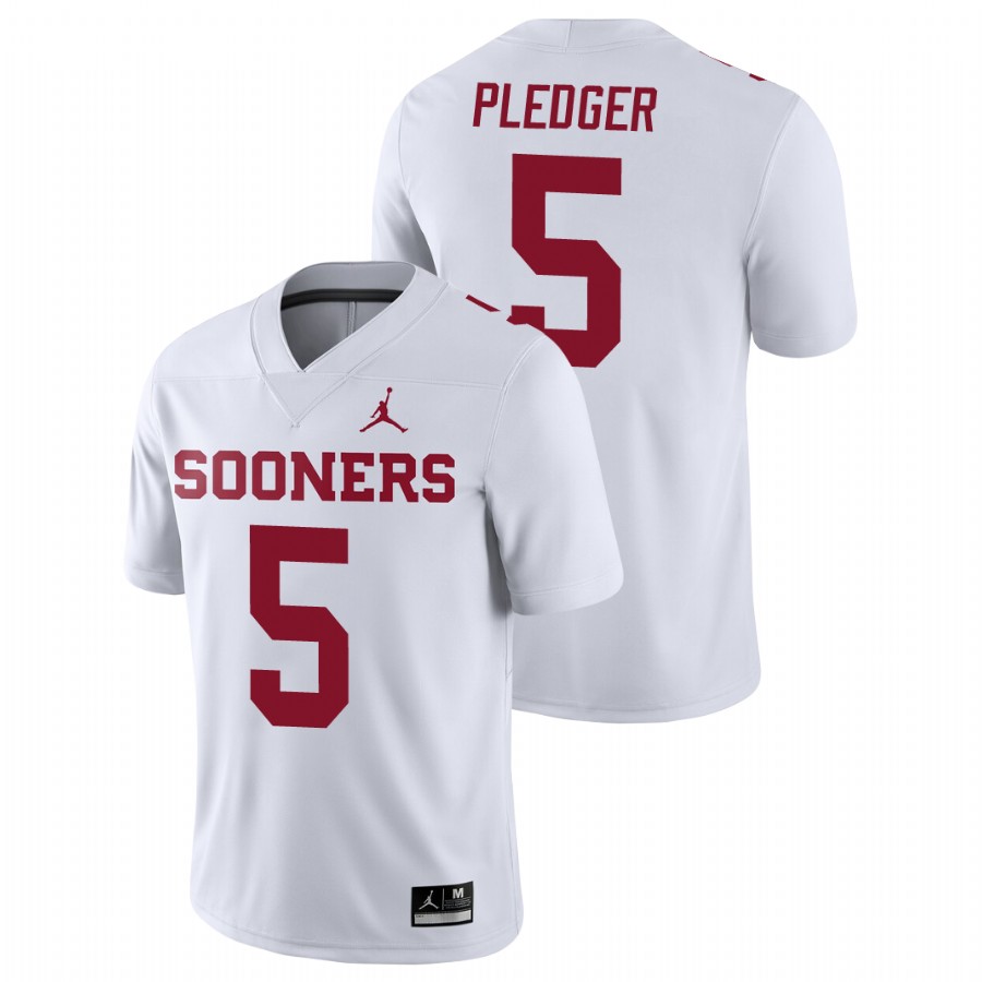 men's oklahoma sooners t.j. pledger football game white jersey
