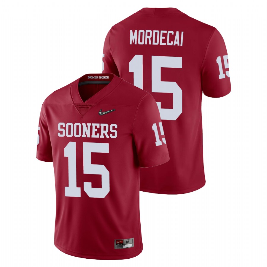 men's oklahoma sooners tanner mordecai crimson college football playoff game jersey