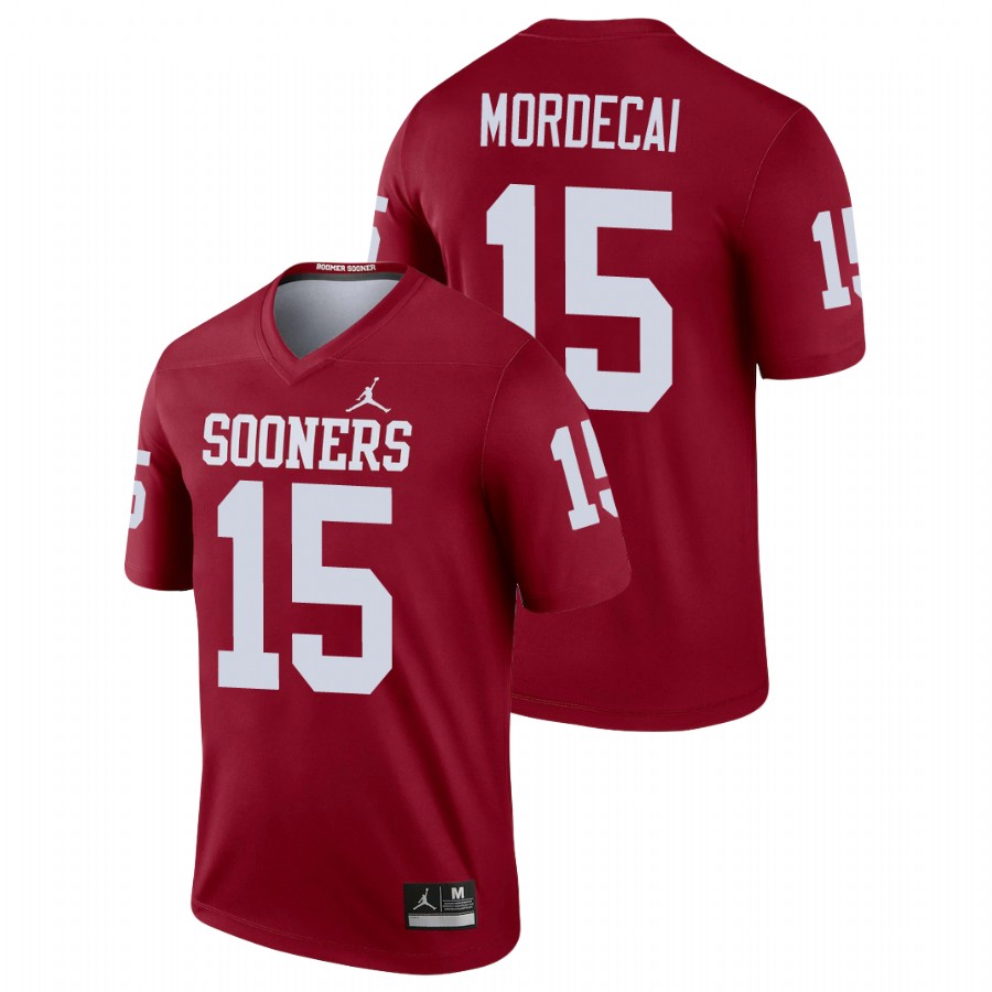 men's oklahoma sooners tanner mordecai crimson legend football jersey