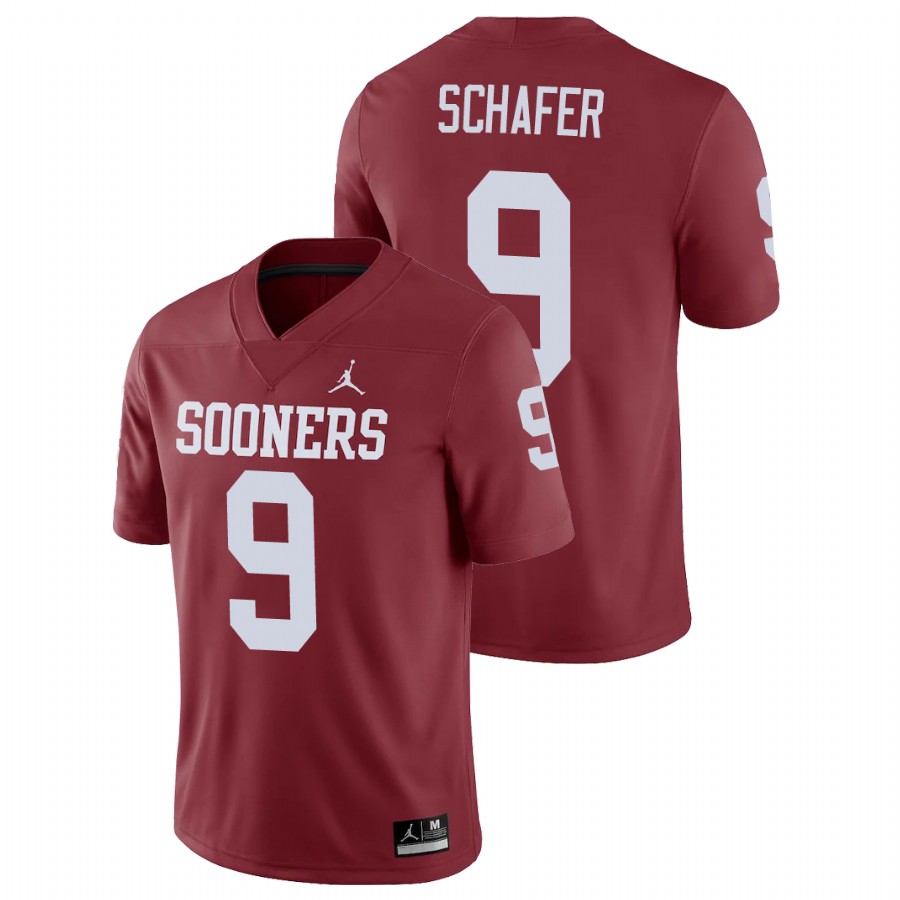 men's oklahoma sooners tanner schafer crimson game college football jersey