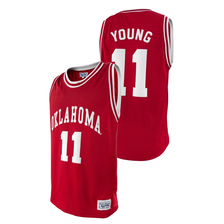 men's oklahoma sooners trae young crimson alumni basketball jersey