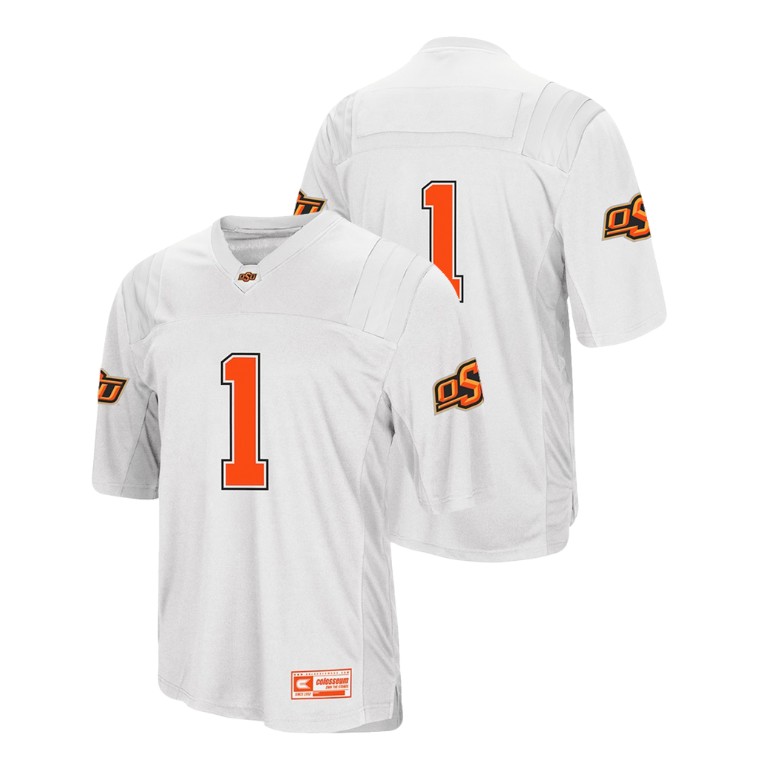 men's oklahoma state cowboys and cowgirls 1 white college football colosseum jersey