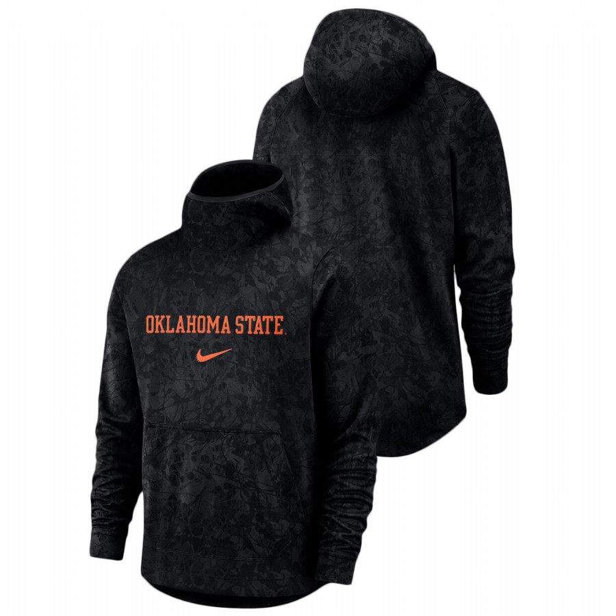 men's oklahoma state cowboys black basketball spotlight team logo hoodie