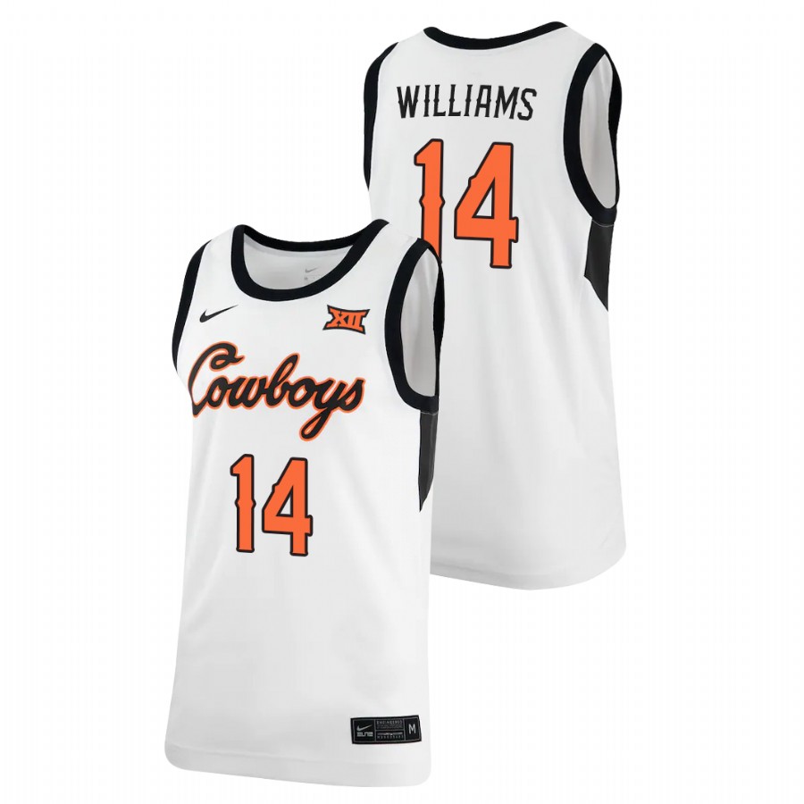 men's oklahoma state cowboys bryce williams 2021 retro replica basketball white jersey