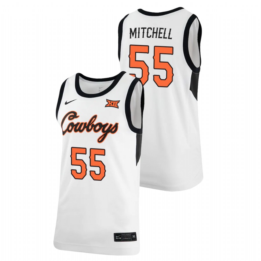 men's oklahoma state cowboys dee mitchell 2021 retro replica basketball white jersey