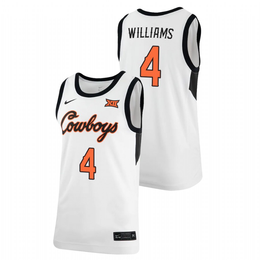 men's oklahoma state cowboys donovan williams 2021 retro replica basketball white jersey