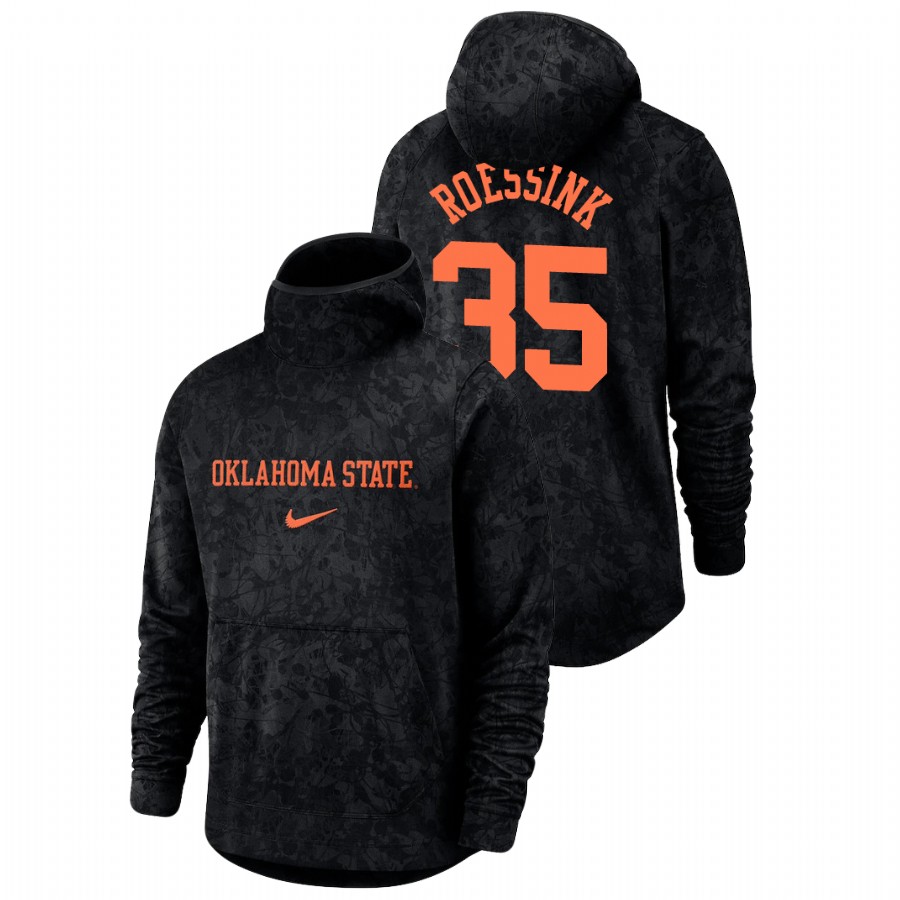 men's oklahoma state cowboys hidde roessink team logo pullover black basketball spotlight hoodie