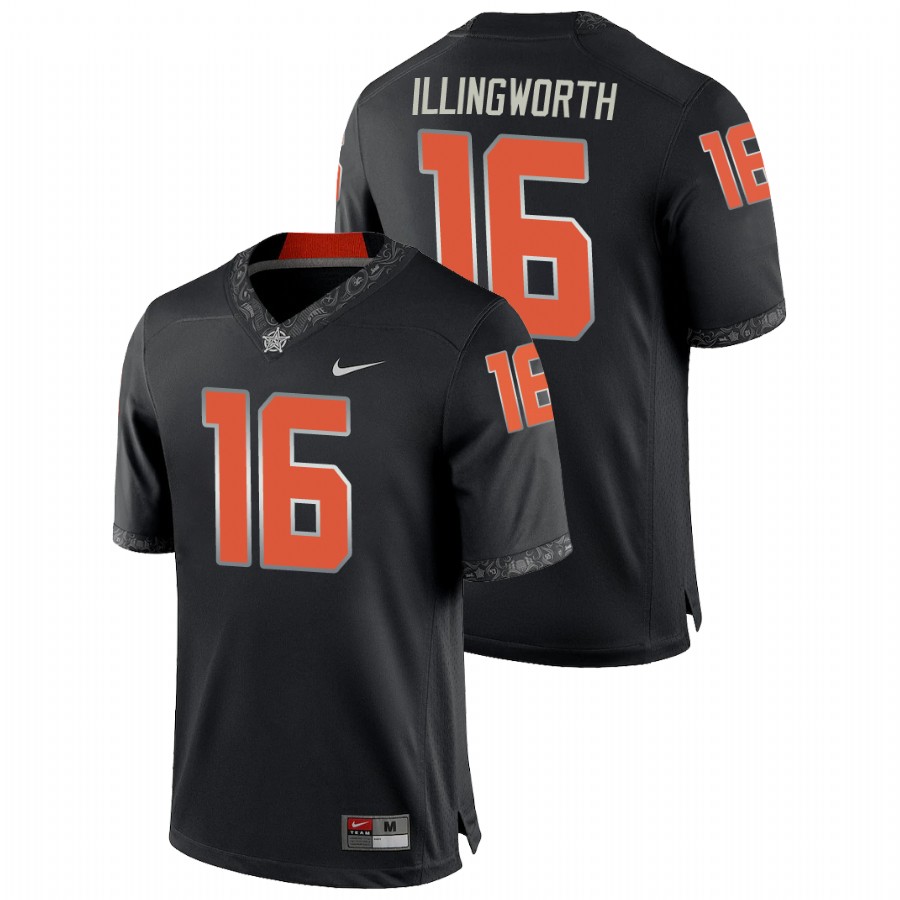 men's oklahoma state cowboys shane illingworth black college football game jersey