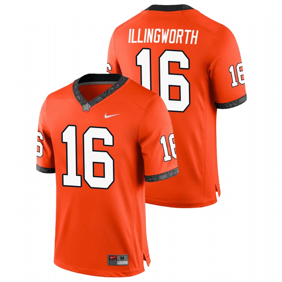 men's oklahoma state cowboys shane illingworth orange college football game jersey