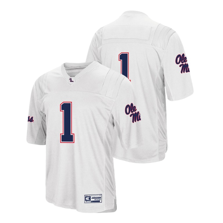 men's ole miss rebels 1 white college football colosseum jersey