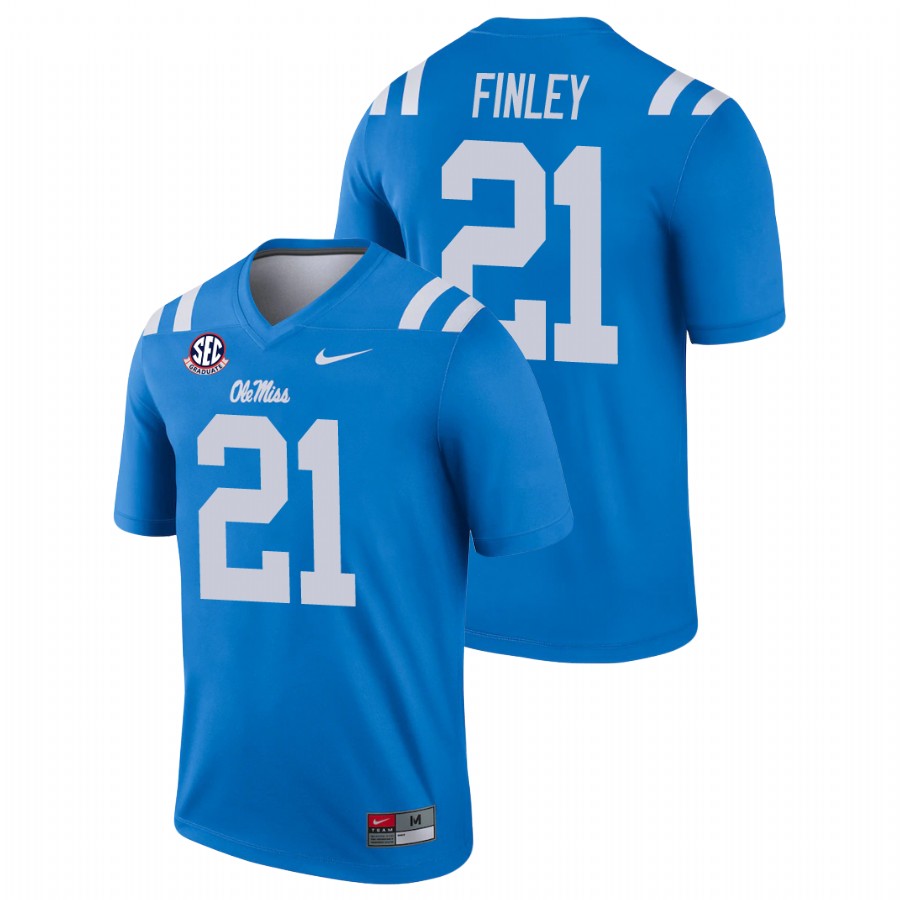 men's ole miss rebels aj finley alternate legend college football blue jersey