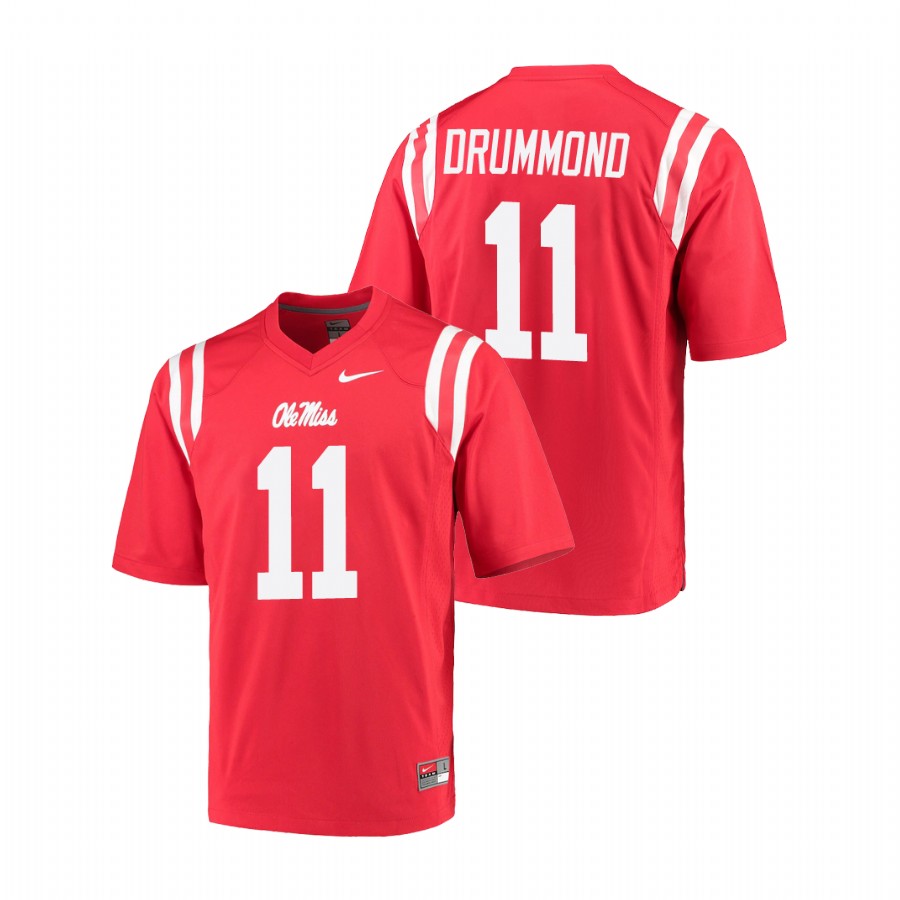 men's ole miss rebels dontario drummond red college football game jersey