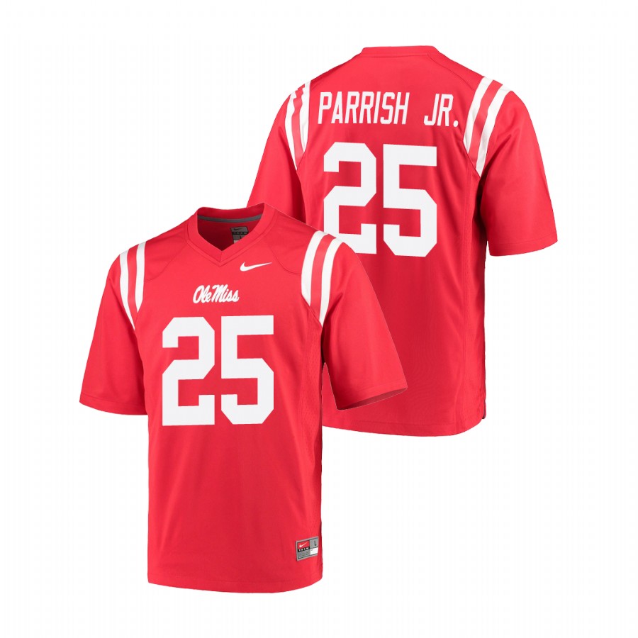 men's ole miss rebels henry parrish jr. red college football game jersey