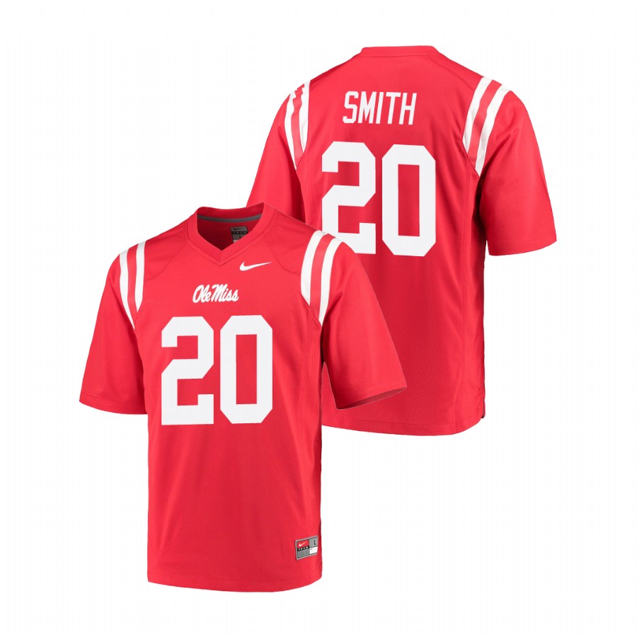 men's ole miss rebels keidron smith red college football game jersey
