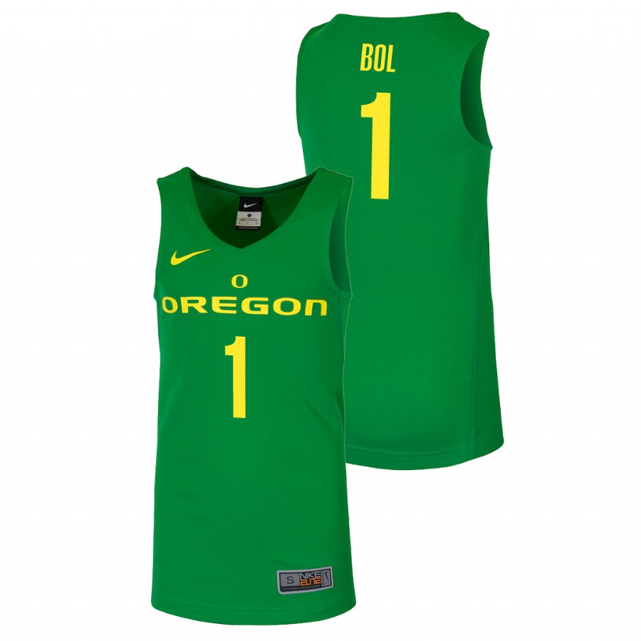 men's oregon ducks bol bol green replica college basketball jersey