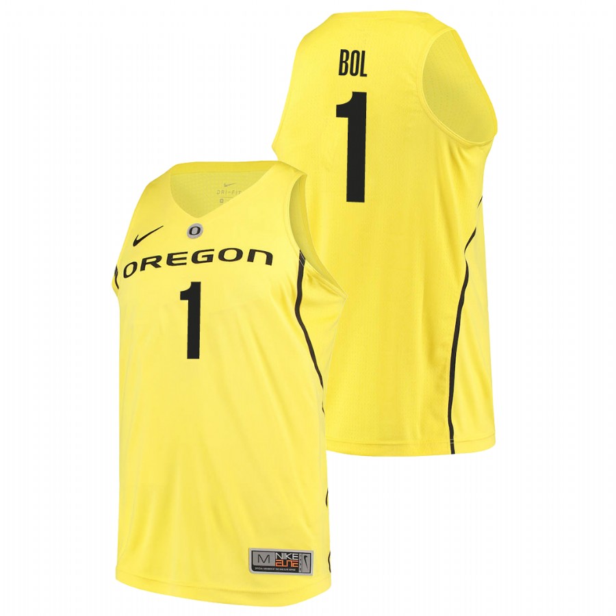 men's oregon ducks bol bol yellow authentic college basketball jersey