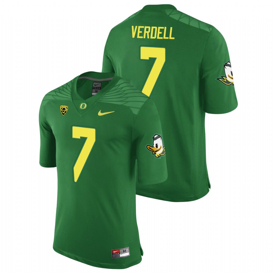 men's oregon ducks cj verdell green replica game football jersey