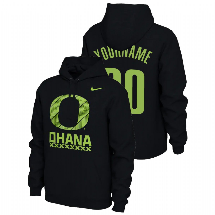 men's oregon ducks custom pullover black ohana disrupt hoodie