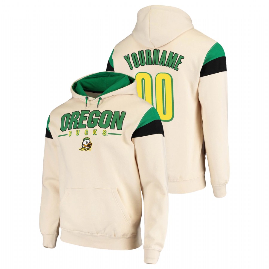 men's oregon ducks custom pullover cream fortress hoodie