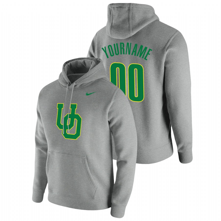 men's oregon ducks custom pullover heathered gray vintage school logo hoodie