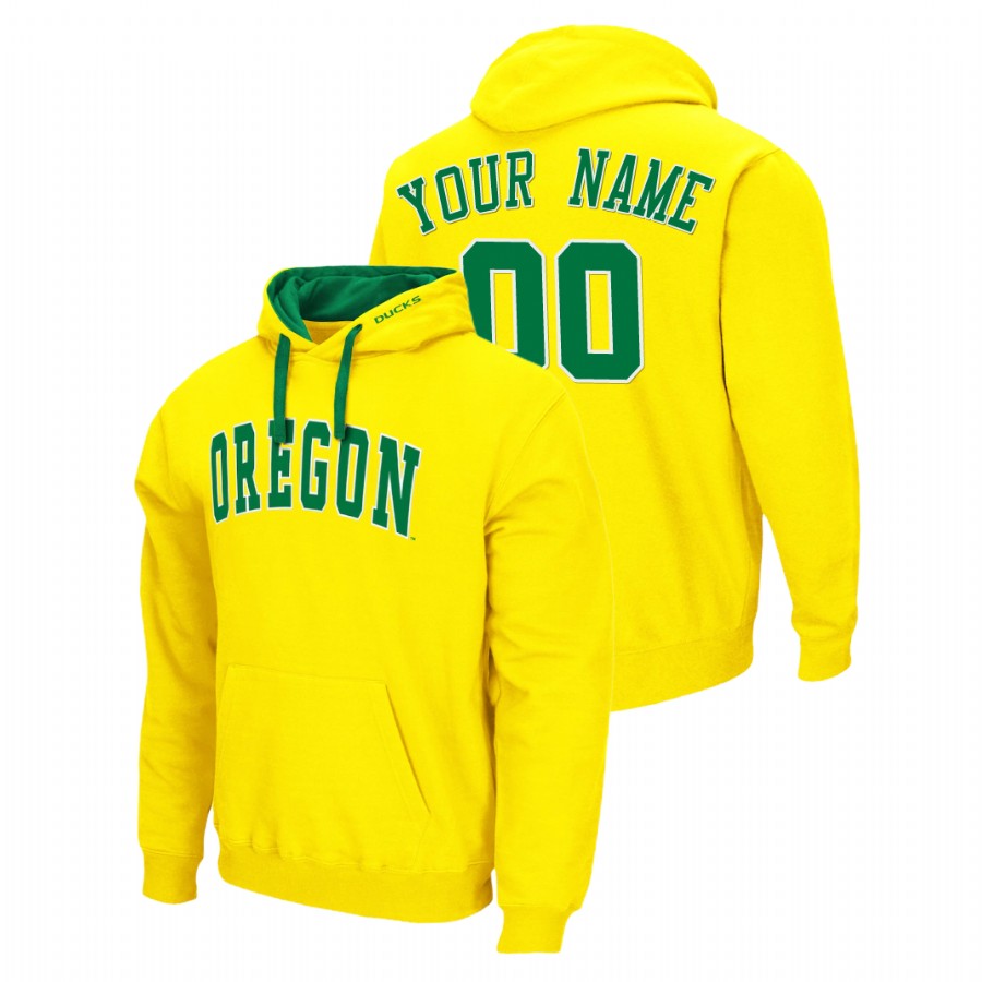 men's oregon ducks custom pullover yellow arch & logo 2.0 hoodie