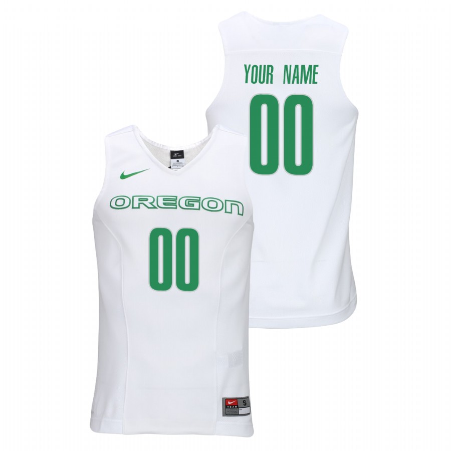 men's oregon ducks custom white elite authentic performance college basketball jersey