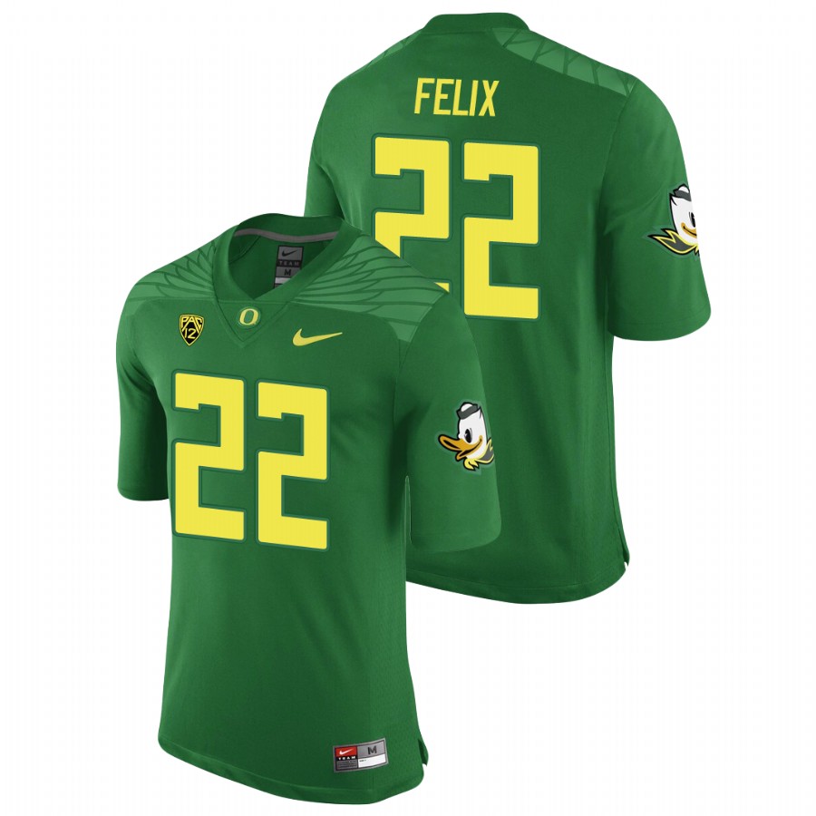 men's oregon ducks darrian felix green replica game football jersey