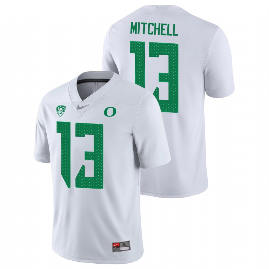 men's oregon ducks dillon mitchell white game college football jersey 0a