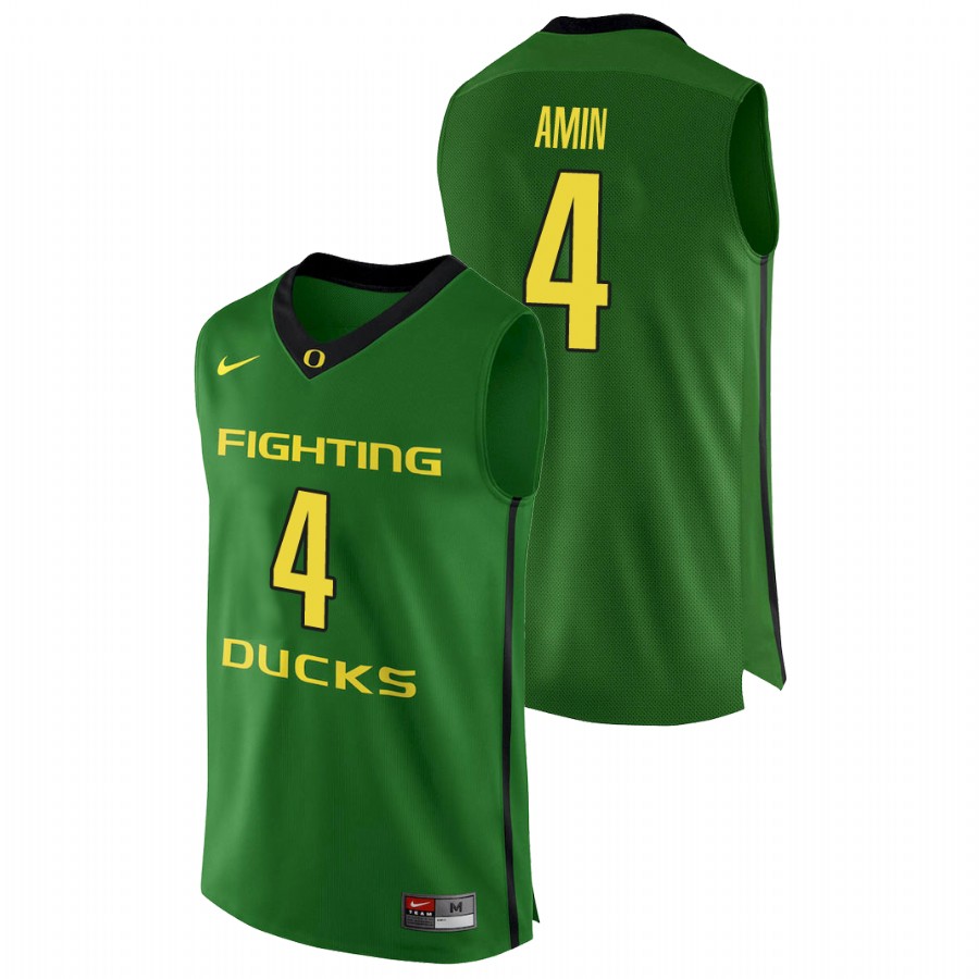 men's oregon ducks ehab amin apple green authentic college basketball jersey