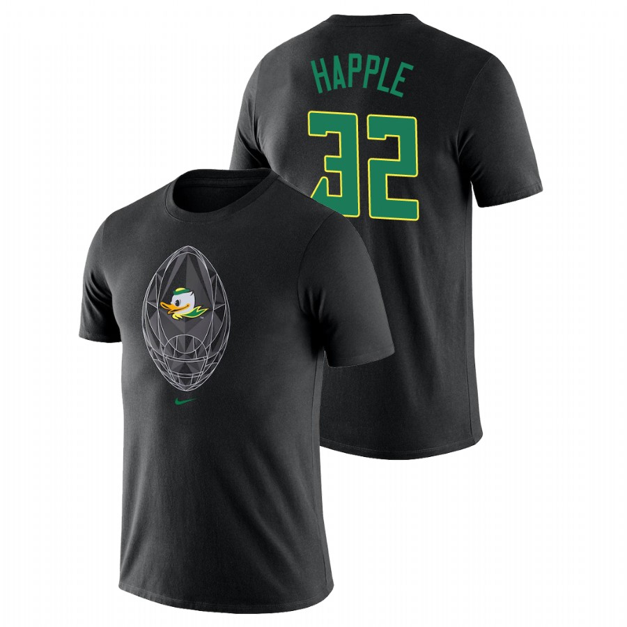 men's oregon ducks football icon legend jordan happle black t shirt
