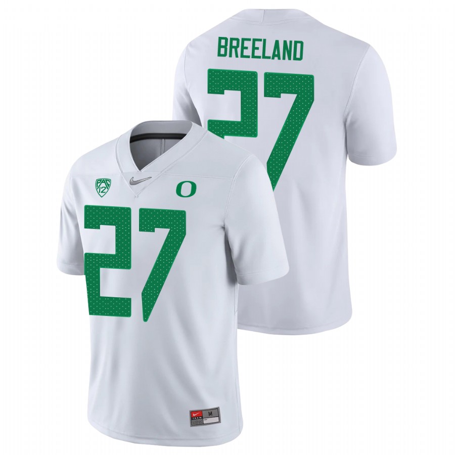 men's oregon ducks jacob breeland white game college football jersey 0a