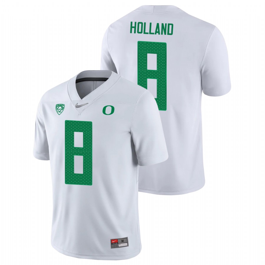 men's oregon ducks jevon holland white game college football jersey 0a
