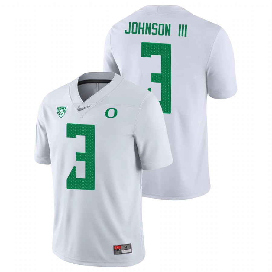 men's oregon ducks johnny johnson iii white game college football jersey 0a