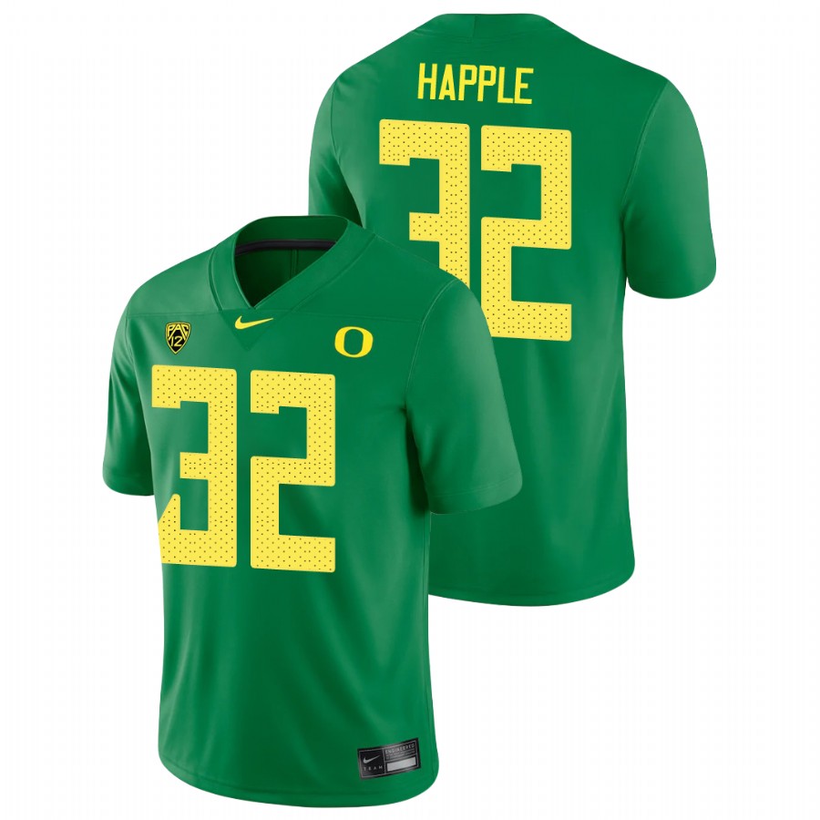 men's oregon ducks jordan happle green college football game jersey