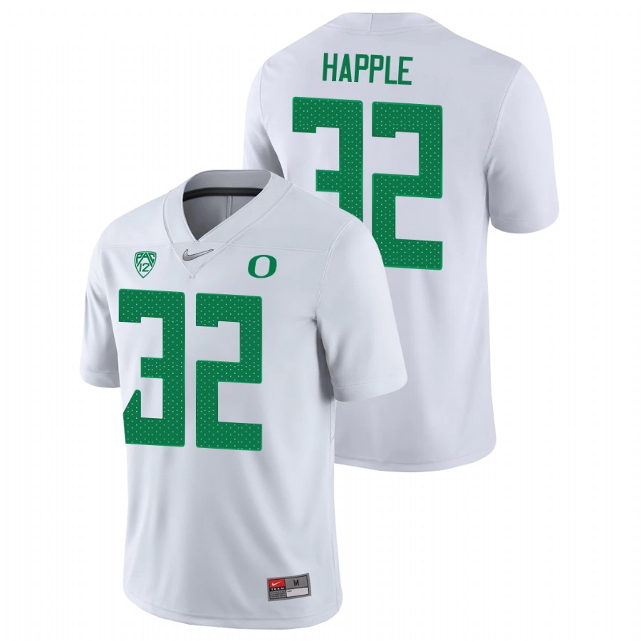 men's oregon ducks jordan happle white game college football jersey 0a