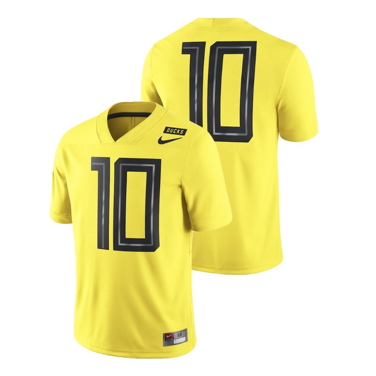 men's oregon ducks nike 10 yellow 2018 mighty oregon football game jersey