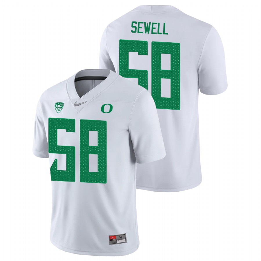 men's oregon ducks penei sewell white game college football jersey
