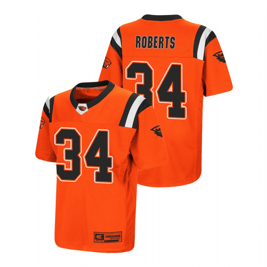 men's oregon state beavers avery roberts orange replica college football jersey