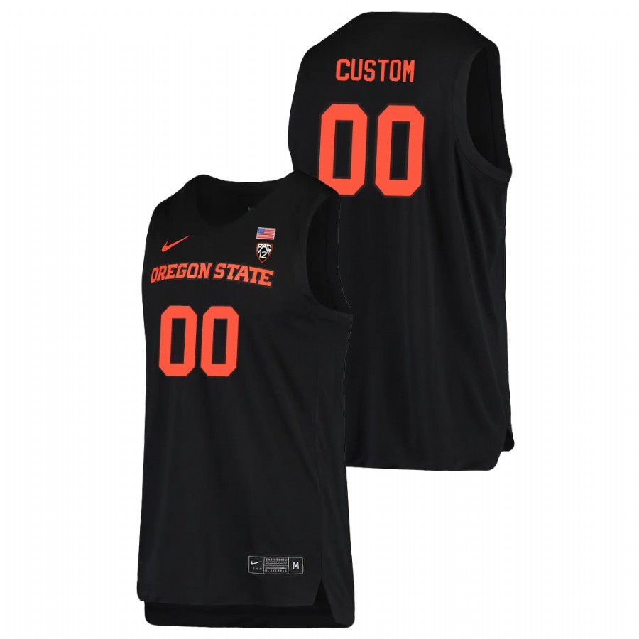 men's oregon state beavers custom 2021 replica college basketball black jersey