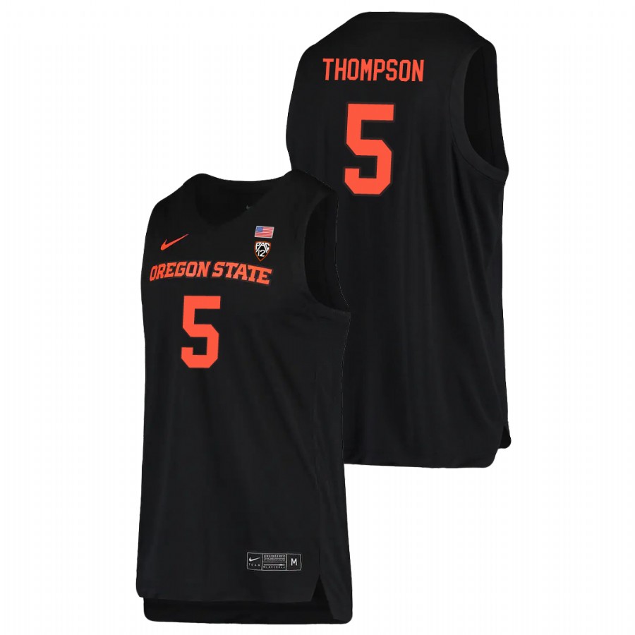 men's oregon state beavers ethan thompson 2021 replica college basketball black jersey