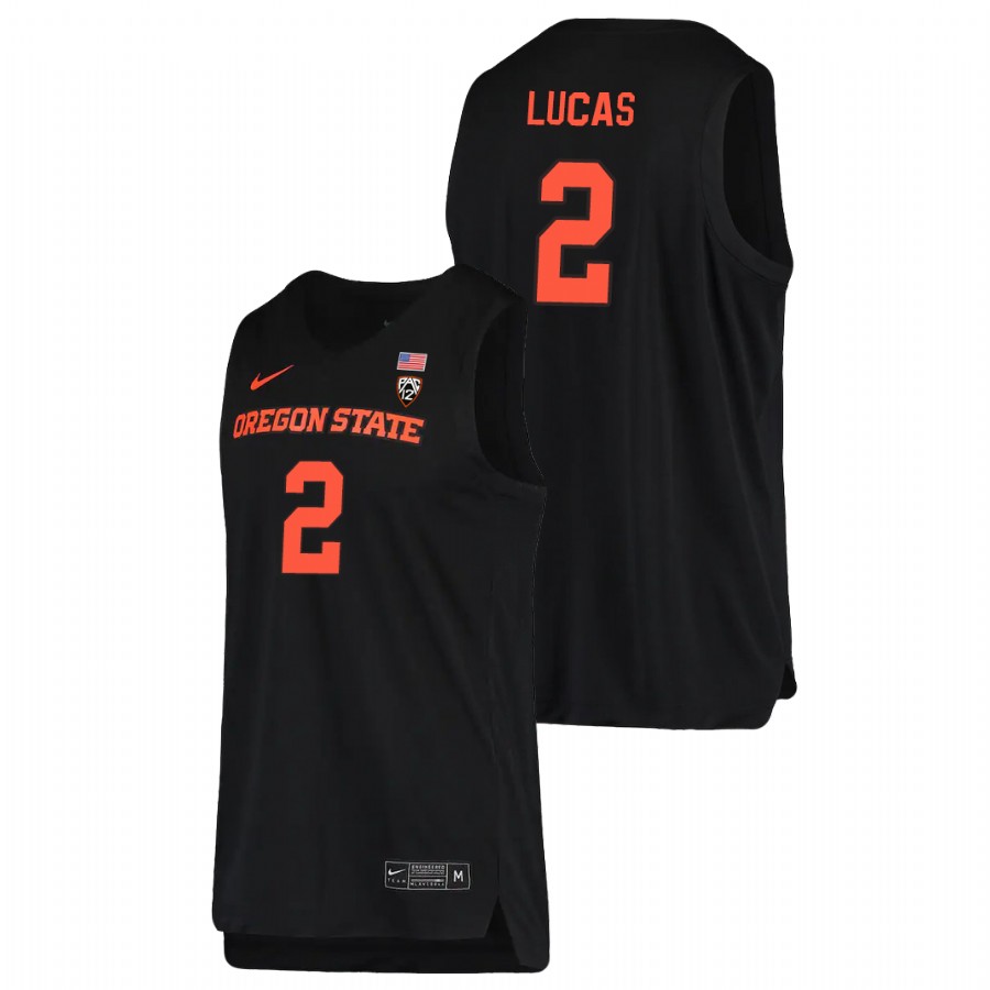 men's oregon state beavers jarod lucas 2021 replica college basketball black jersey