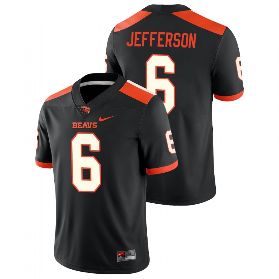 men's oregon state beavers jermar jefferson black college football game jersey
