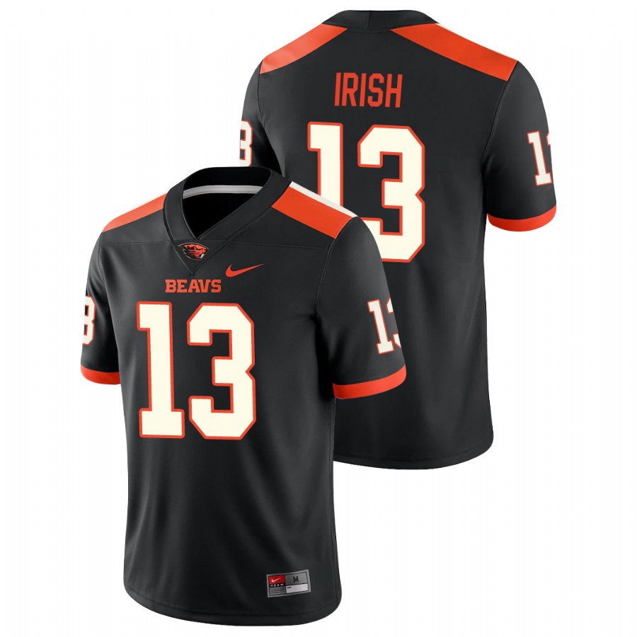 men's oregon state beavers jesiah irish black college football game jersey