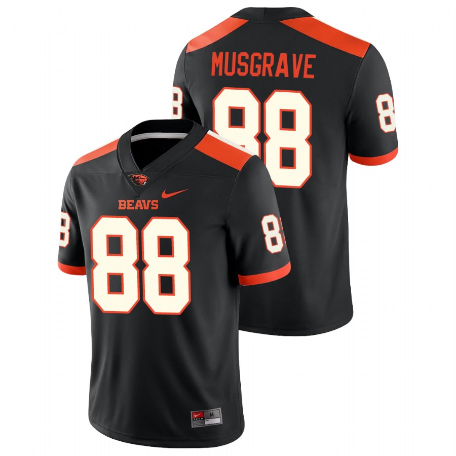 men's oregon state beavers luke musgrave black college football game jersey