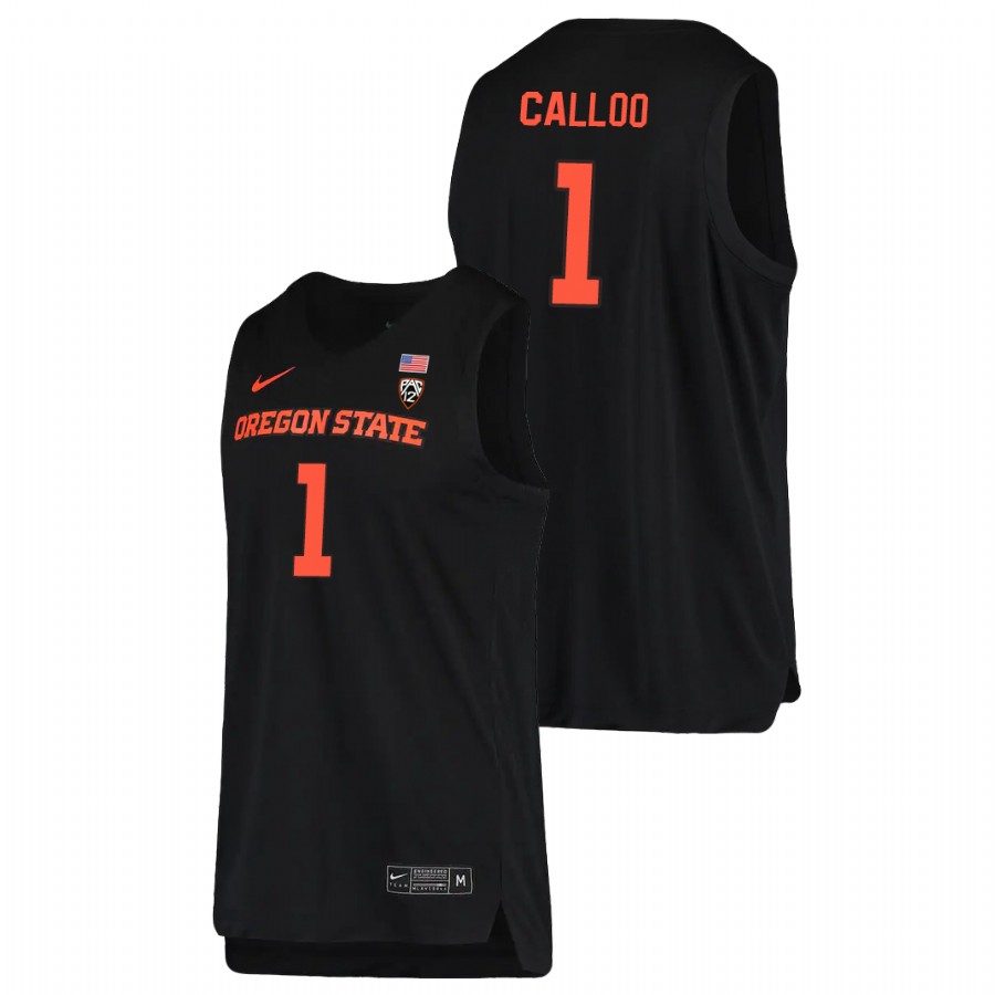 men's oregon state beavers maurice calloo 2021 replica college basketball black jersey