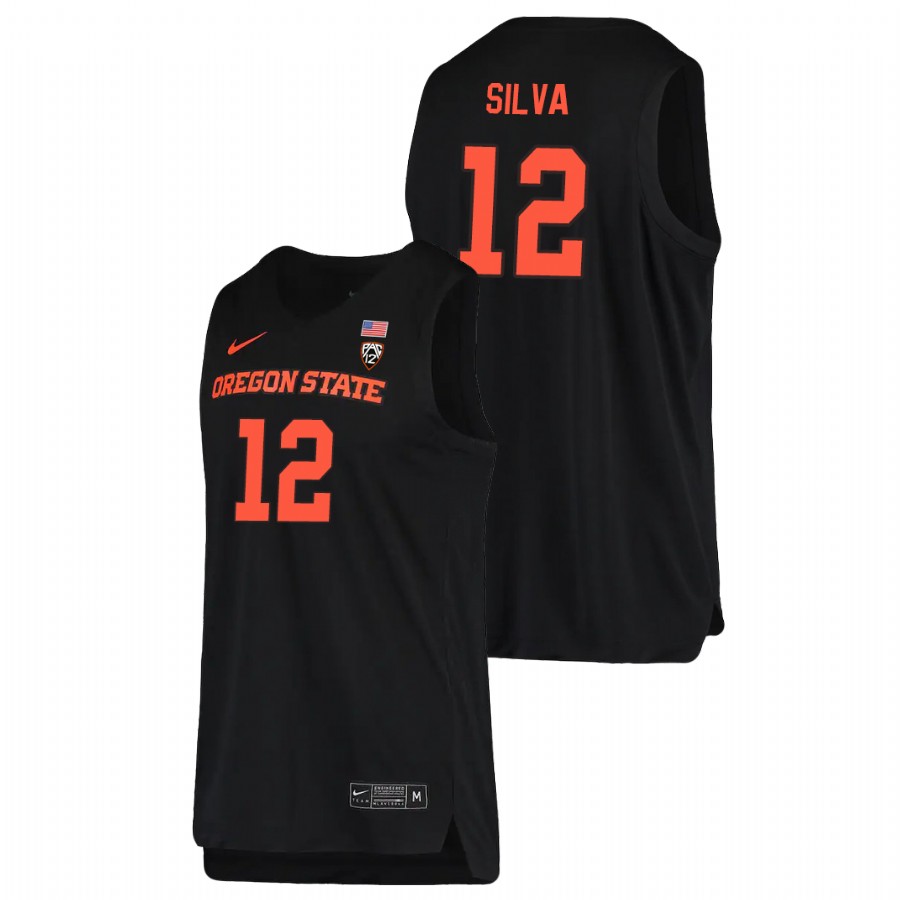 men's oregon state beavers roman silva 2021 replica college basketball black jersey