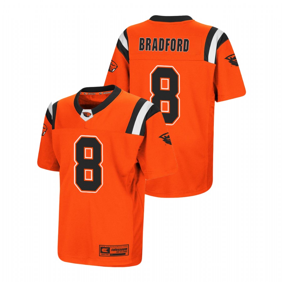 men's oregon state beavers trevon bradford orange replica college football jersey