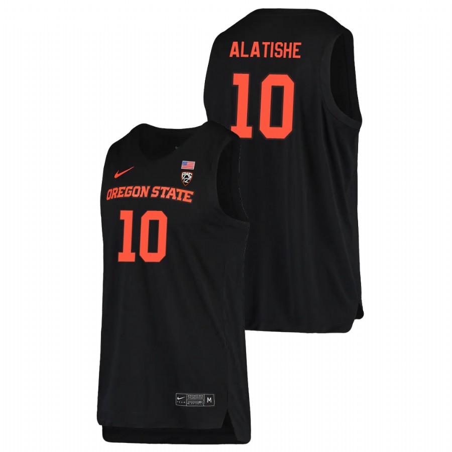 men's oregon state beavers warith alatishe 2021 replica college basketball black jersey
