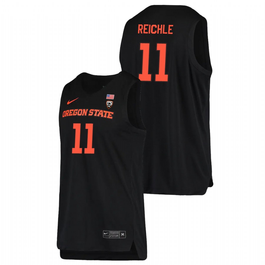 men's oregon state beavers zach reichle 2021 replica college basketball black jersey